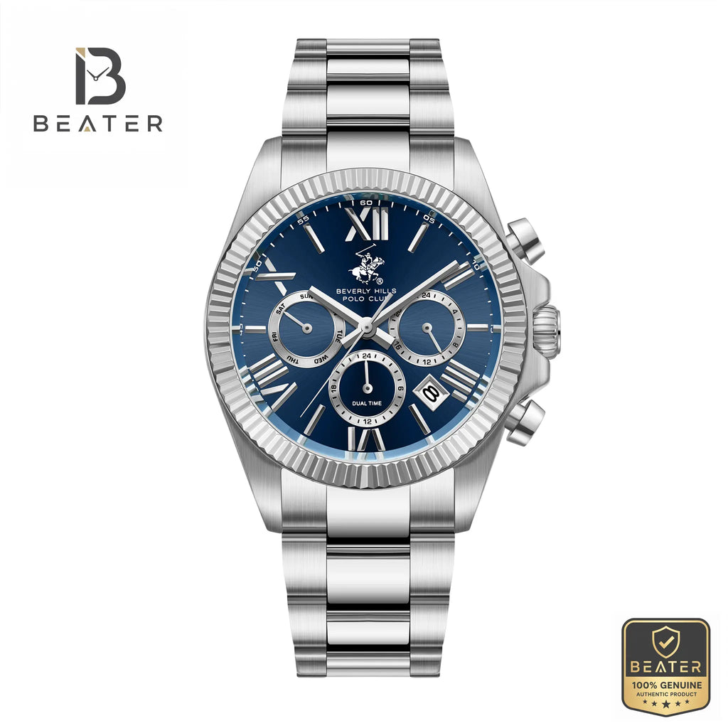 Beverly Hills Polo Club BP3874X.390 Men's Boss Blue Dial Watch Front View - Beater