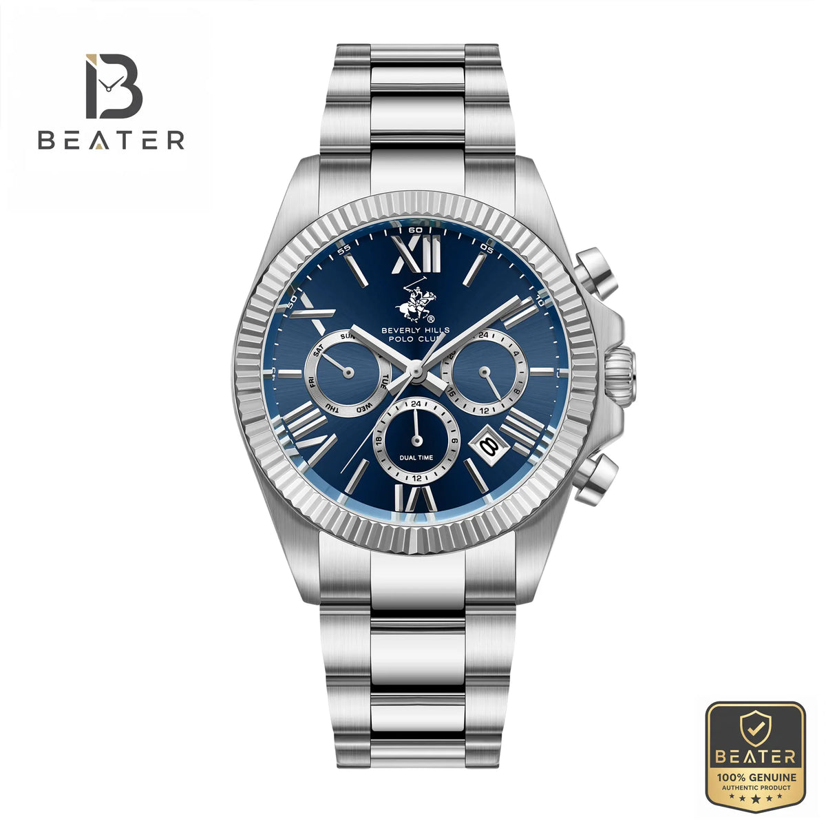Beverly Hills Polo Club BP3874X.390 Men's Boss Blue Dial Watch Front View - Beater Main image