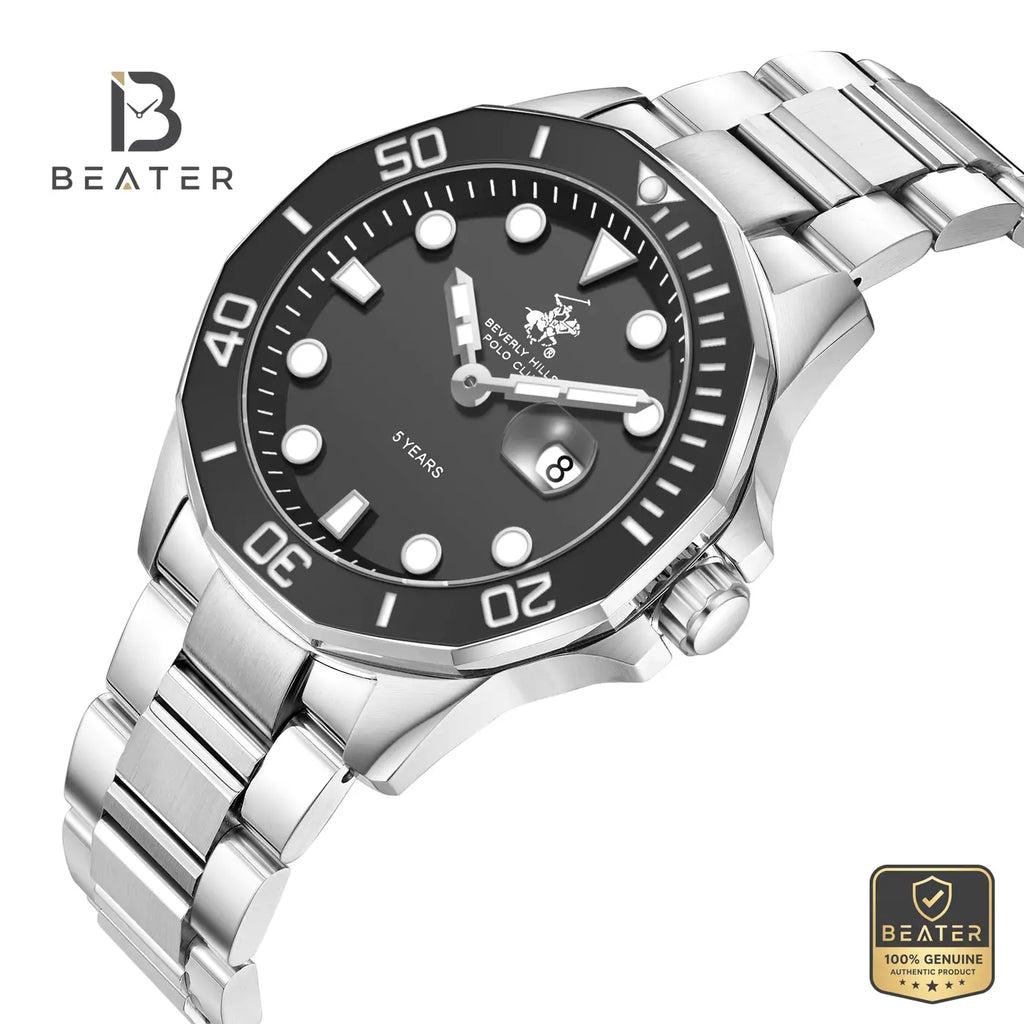Beverly Hills Polo Club BP3878X.350 Black Dial Case & Bezel Profile - Beater