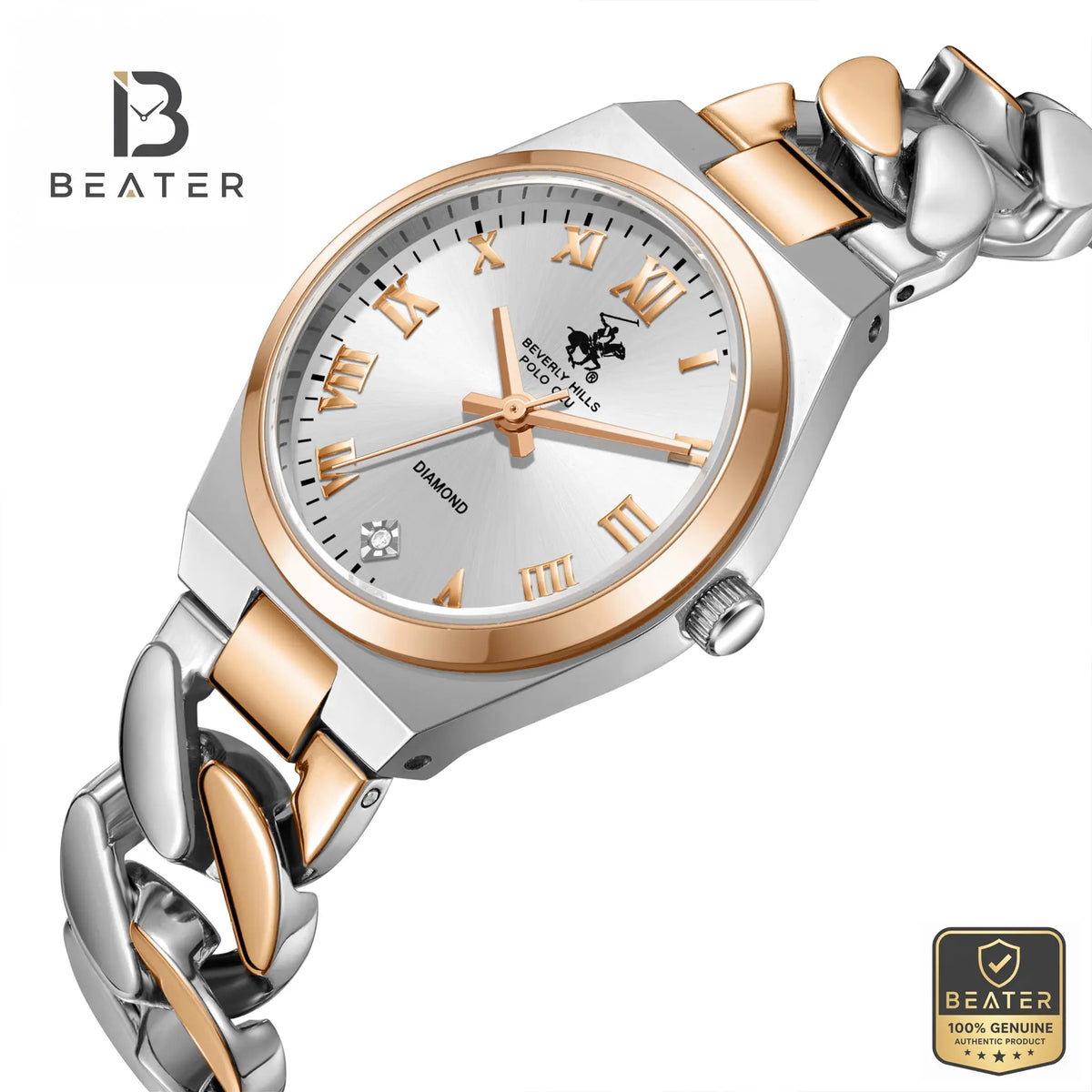 Beverly Hills Polo Club BP3879C.530 Silver Dial Case Profile - Beater
