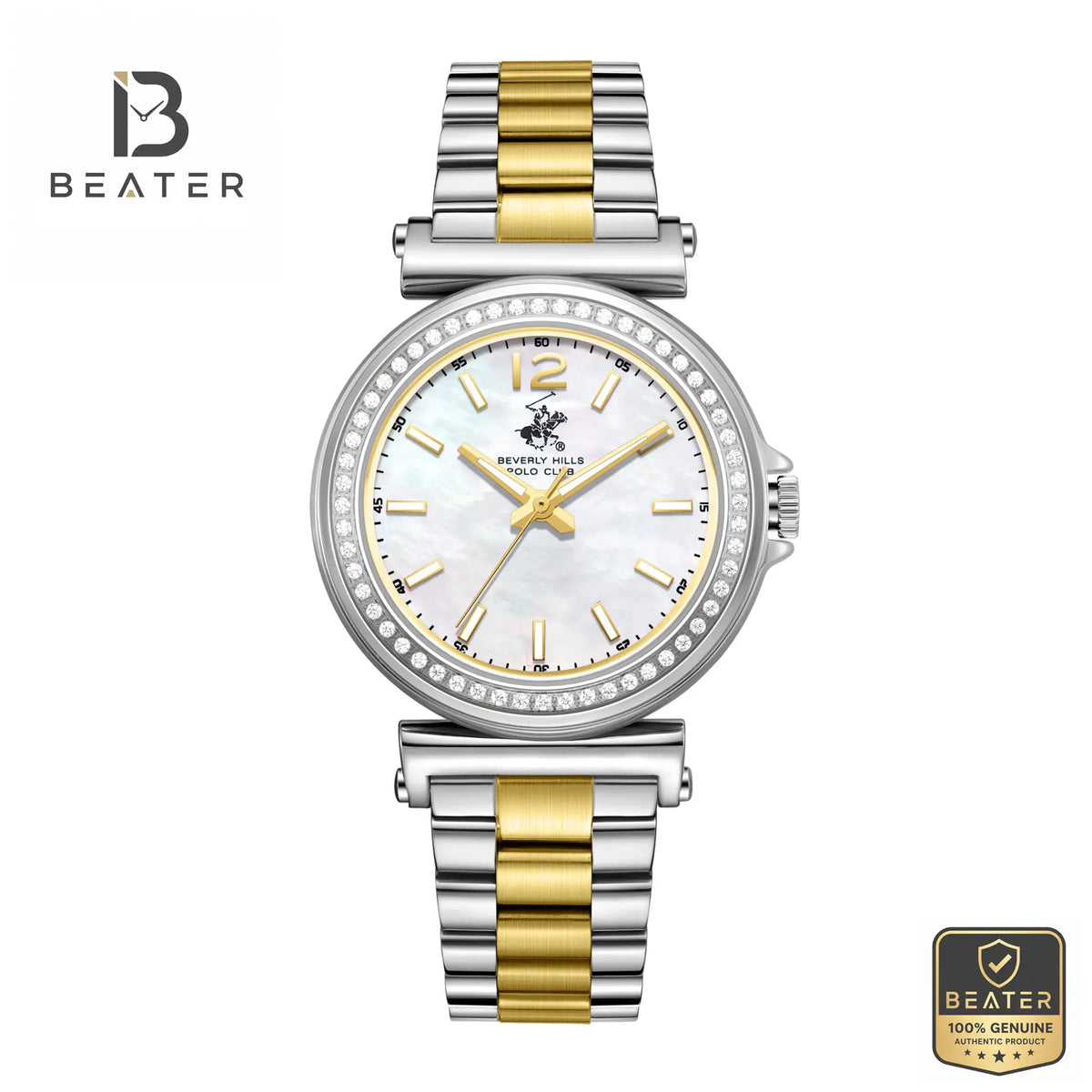 Beverly Hills Polo Club BP3882X.220 Women's Watch White Mother of Pearl Front Dial View - Beater Main image
