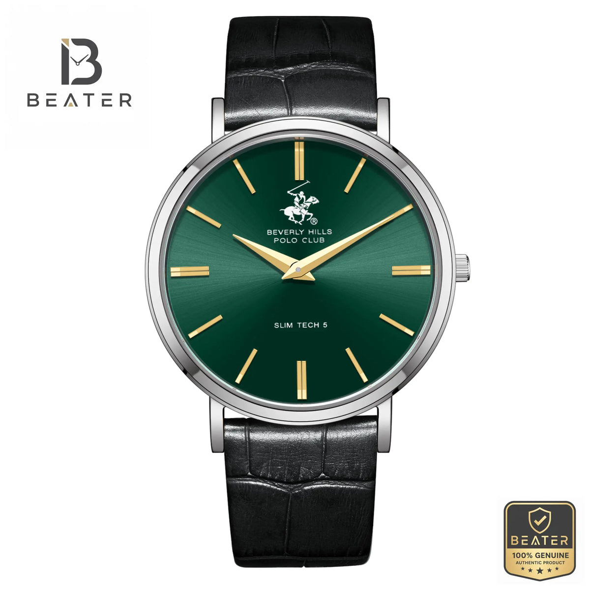 Beverly Hills Polo Club BP3885X.371 Men's Green Dial Watch Front View - Beater Main image