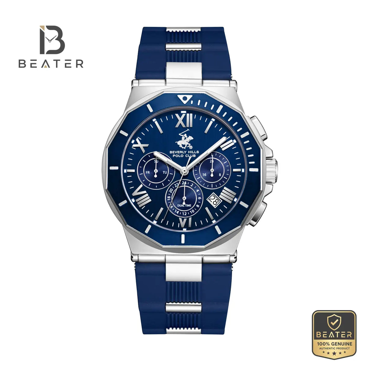 Beverly Hills Polo Club BP3887X.399 Men's Blue Dial Watch Front View - Beater