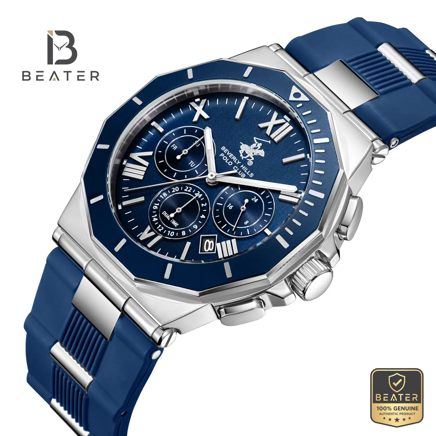 Beverly Hills Polo Club BP3887X.399 Men's Blue Silicon Strap Watch Secondary image