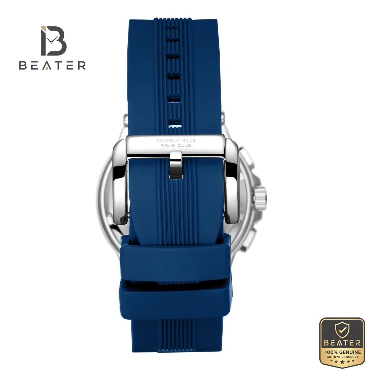 Beverly Hills Polo Club BP3887X.399 Men's Blue Silicon Strap Watch Side View - Beater