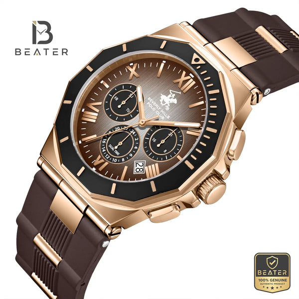 Beverly Hills Polo Club BP3887X.851 IP Rose Gold Case and Bezel Profile - Beater