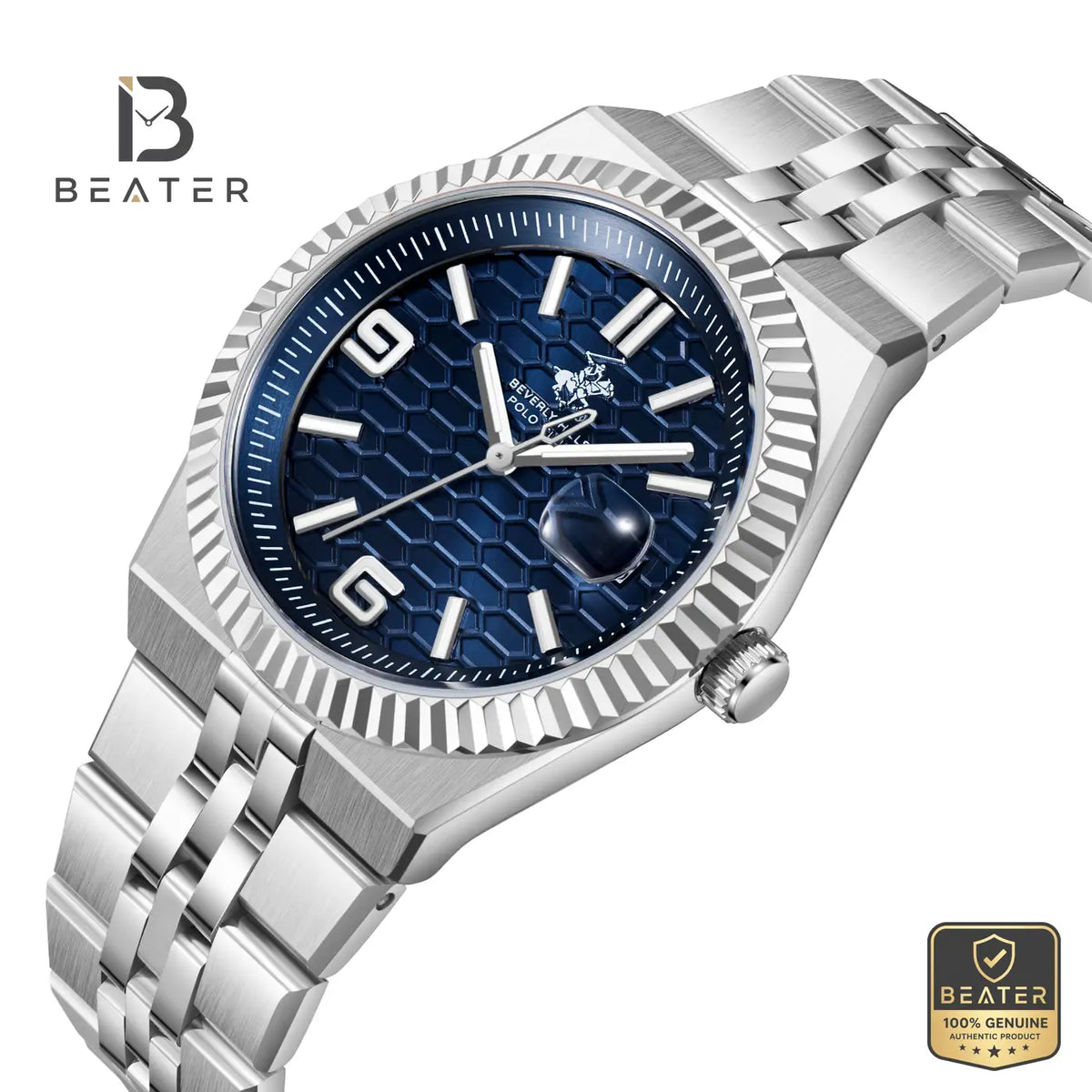 Beverly Hills Polo Club BP3891X.390 Dark Blue Dial Case & Bezel Profile - Beater