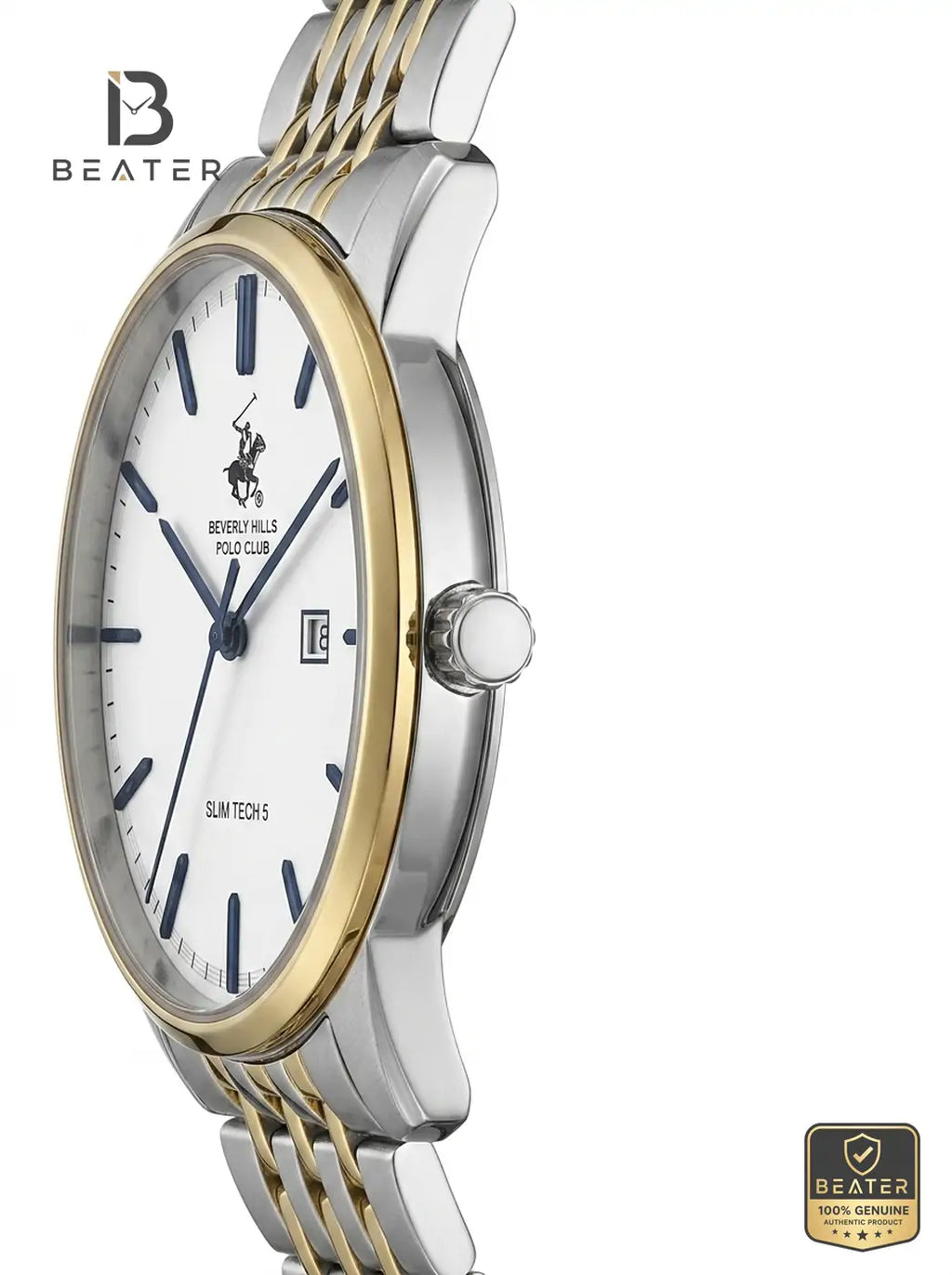 Beverly Hills Polo Club BP3895X.230 White Dial Case & Bezel Profile - Beater