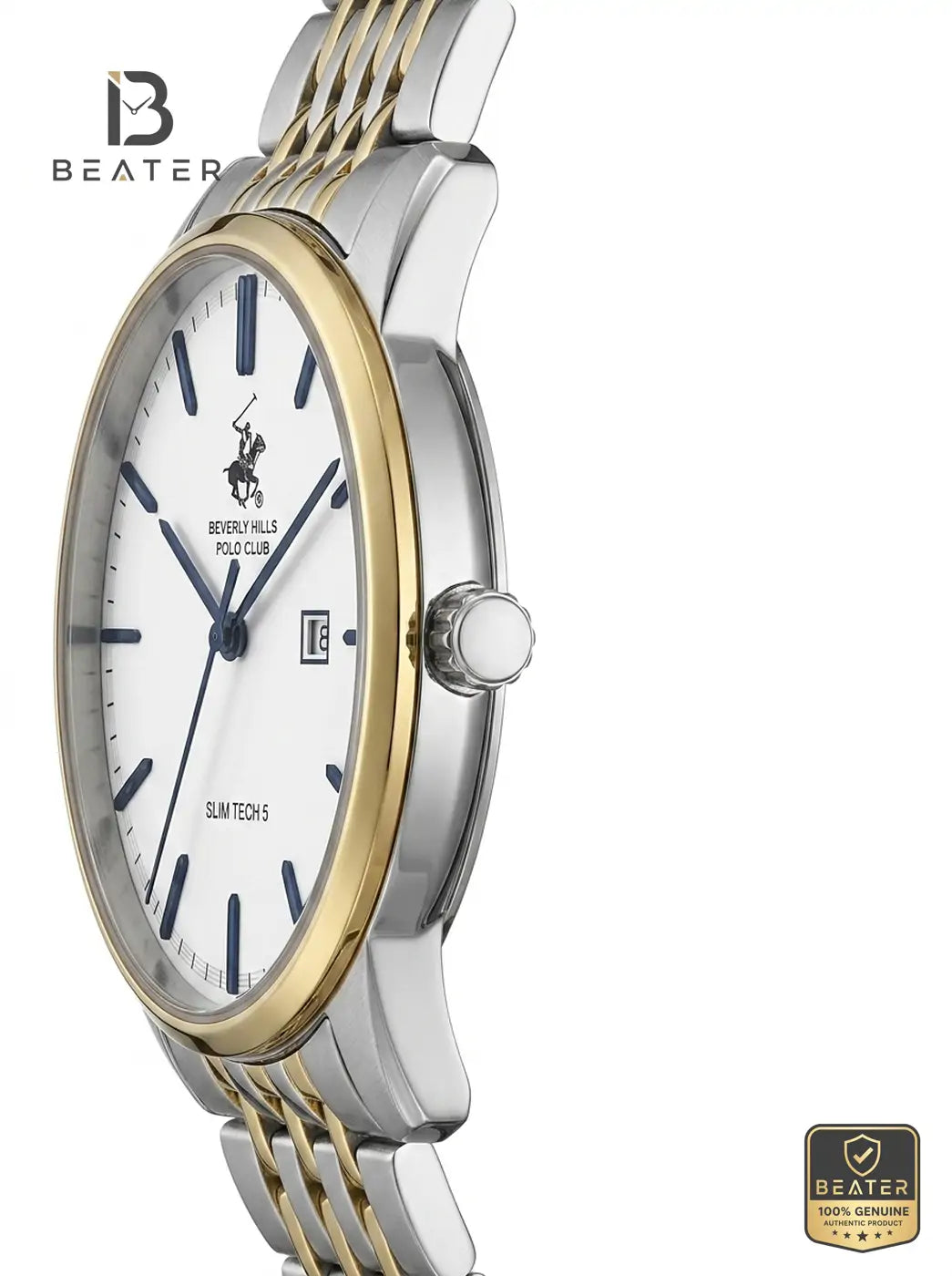 Beverly Hills Polo Club BP3895X.230 White Dial Case & Bezel Profile - Beater