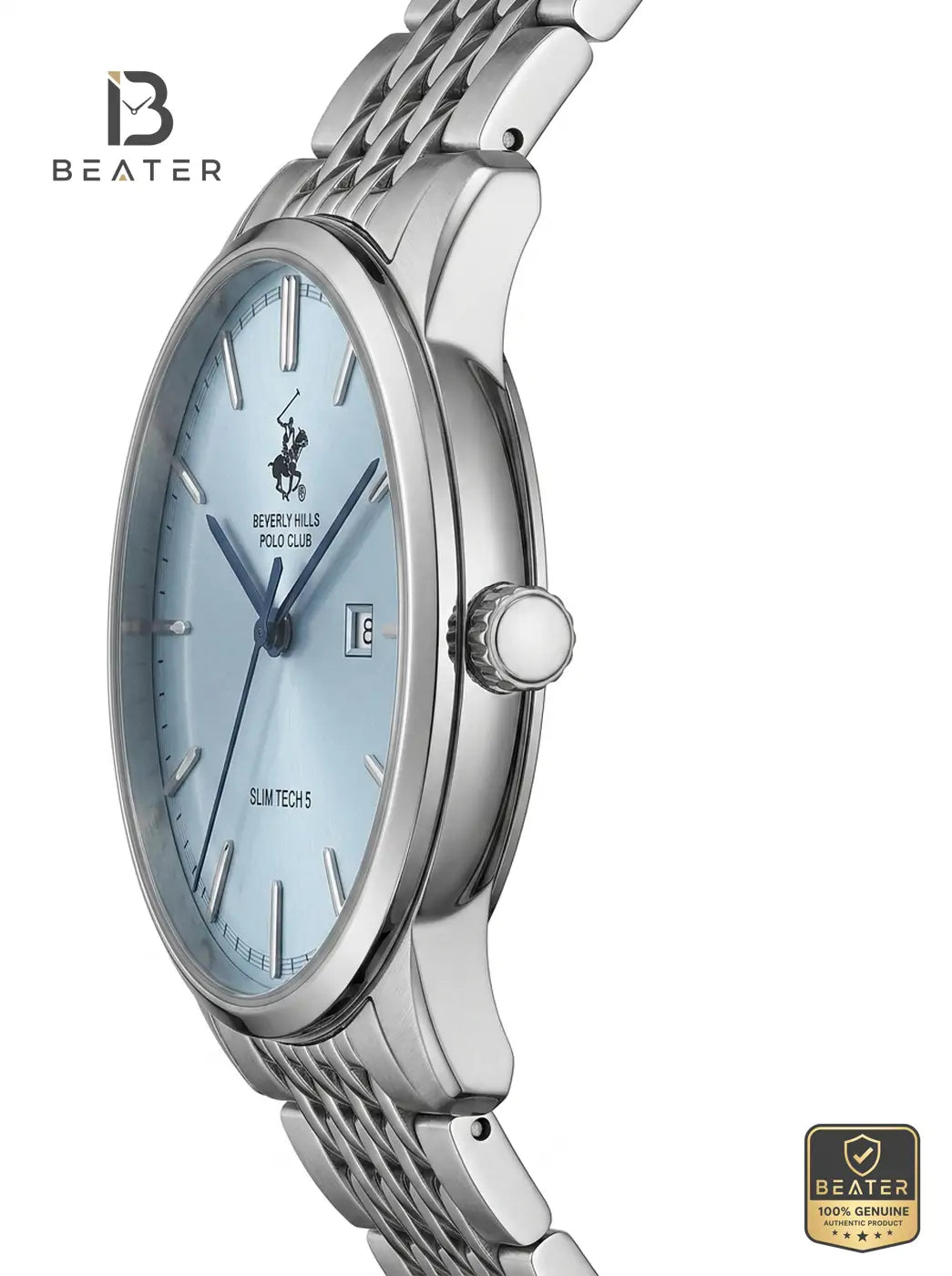 Beverly Hills Polo Club BP3895X.300 Blue Dial Case and Bezel Profile - Beater