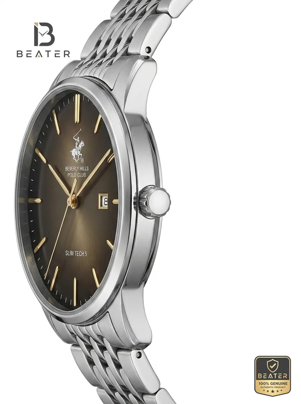Beverly Hills Polo Club BP3895X.340 Brown Dial Case and Bezel Profile - Beater