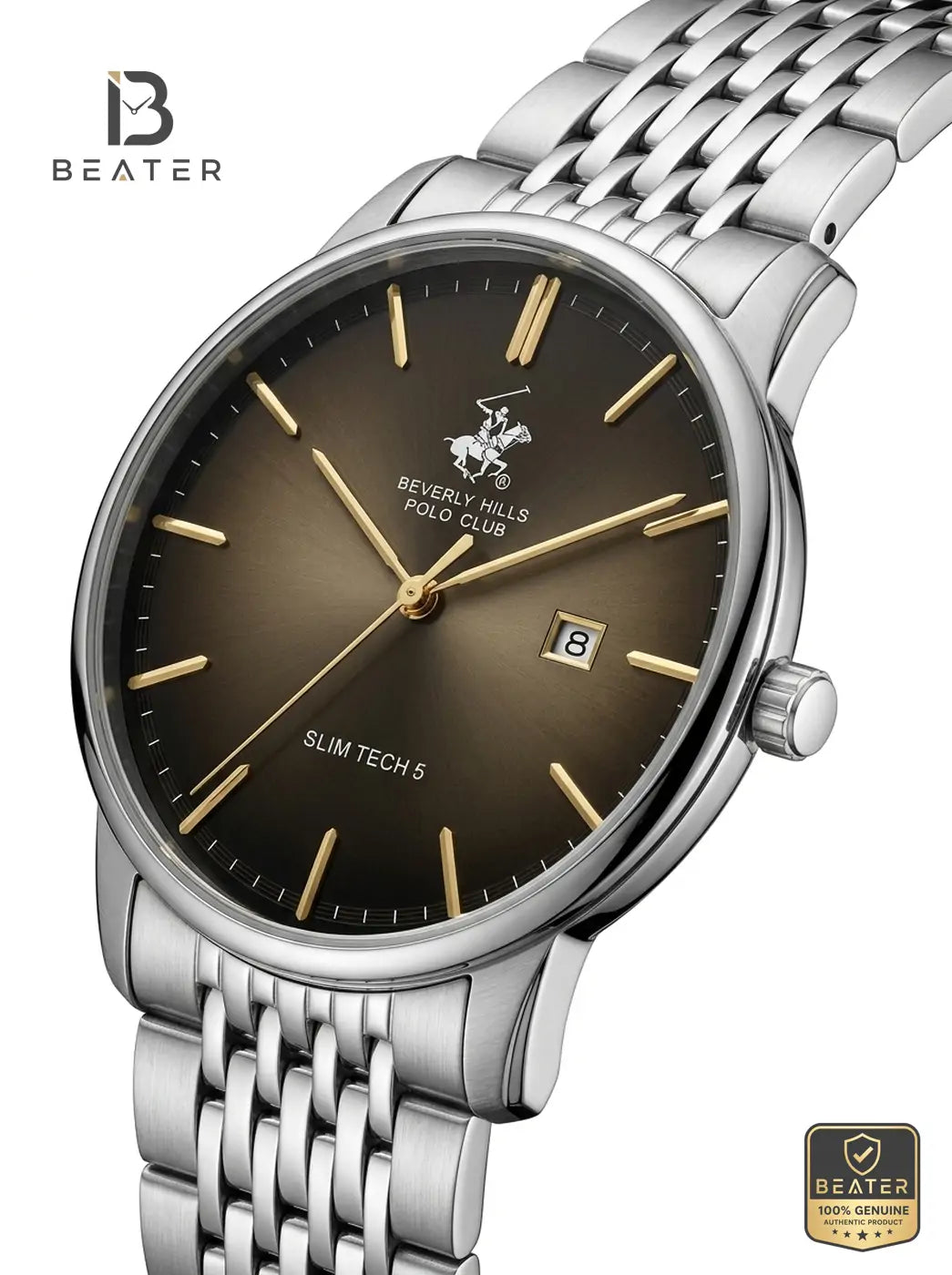 Beverly Hills Polo Club BP3895X.340 Men's Steel Bracelet Watch Side View - Beater