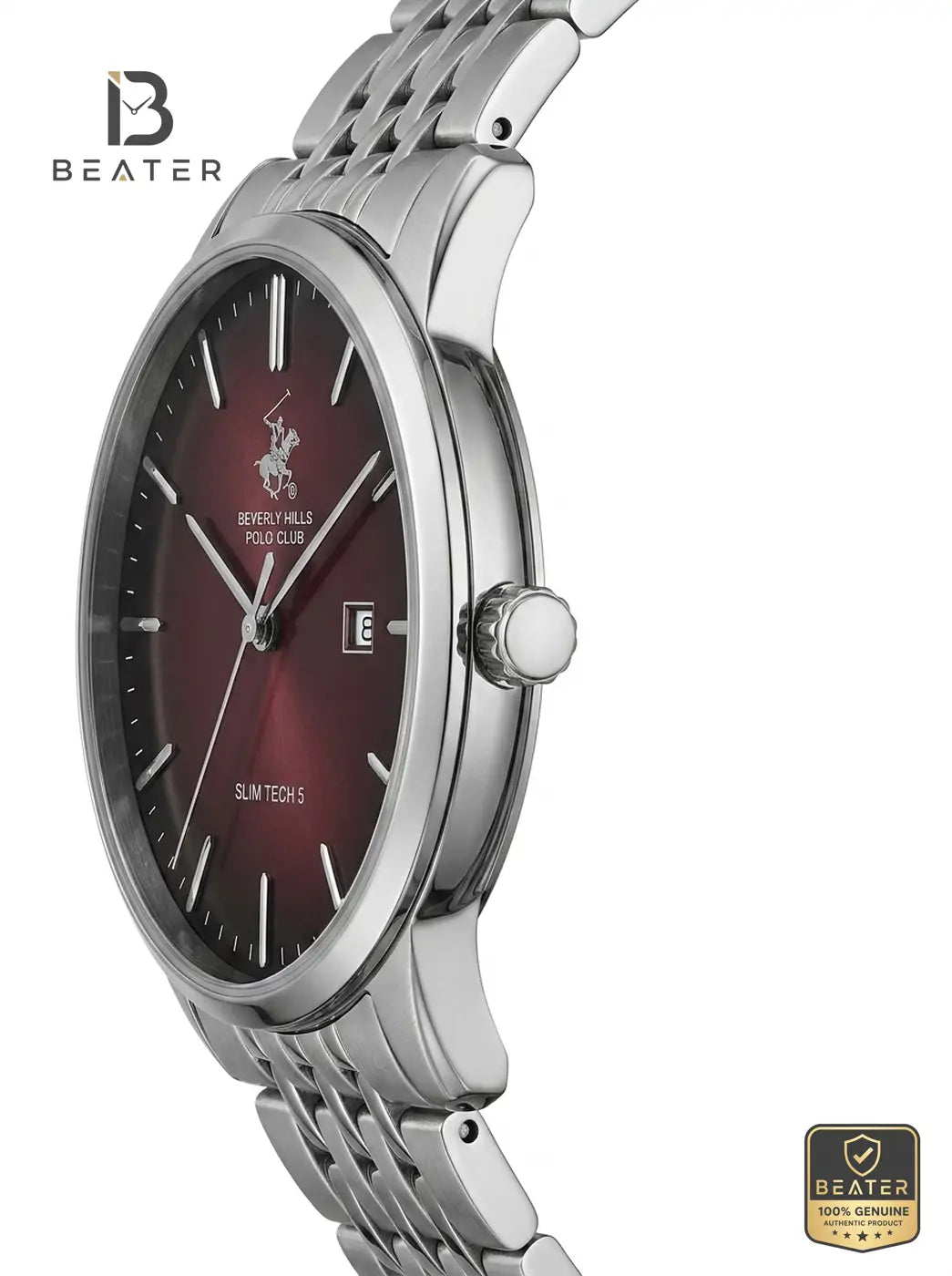 Beverly Hills Polo Club BP3895X.380 Red Dial Case & Bezel Profile - Beater