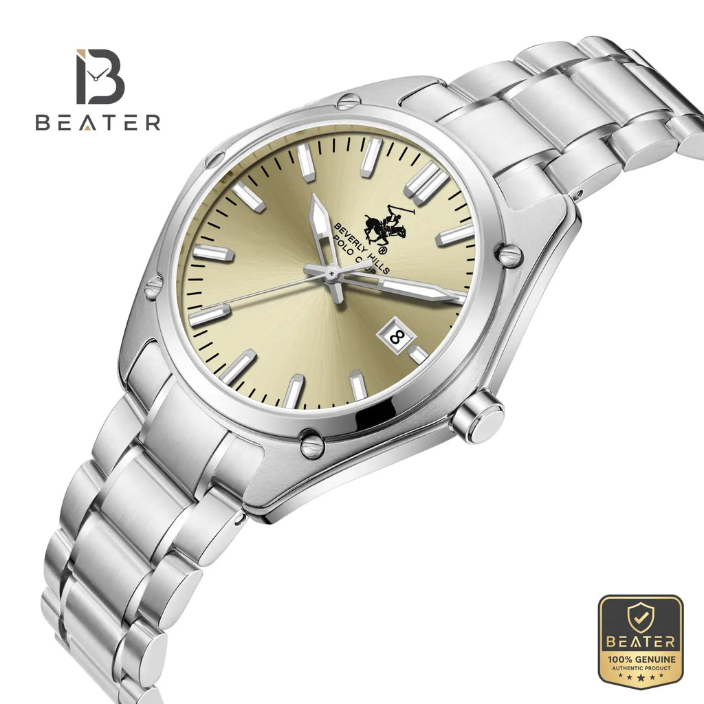 Beverly Hills Polo Club BP3896X.310 Men's Gold Dial Case & Bezel Profile - Beater
