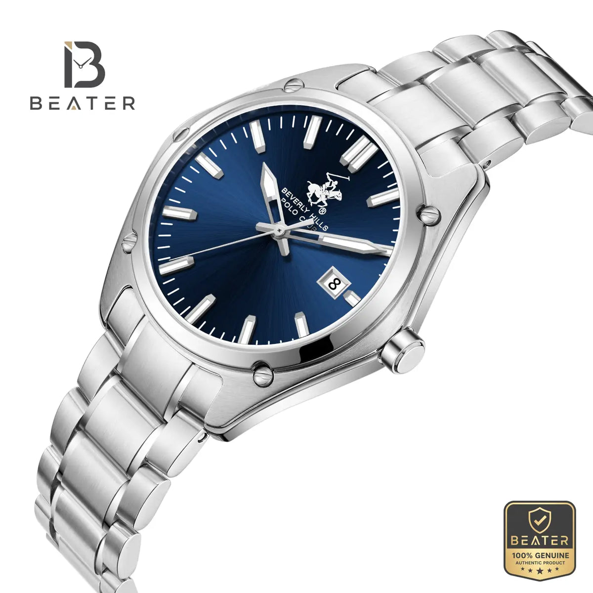 Beverly Hills Polo Club BP3896X.390 Dark Blue Dial Case and Bezel Profile - Beater
