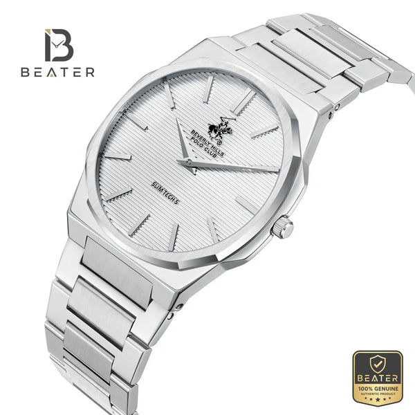 Beverly Hills Polo Club BP3897X.330 Men's Silver Dial Case & Bezel Profile - Beater