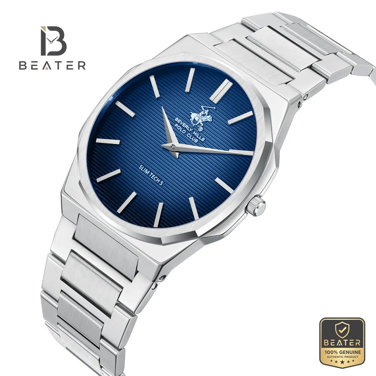 Beverly Hills Polo Club BP3897X.390 Men's Dark Blue Dial Case & Bezel Profile - Beater