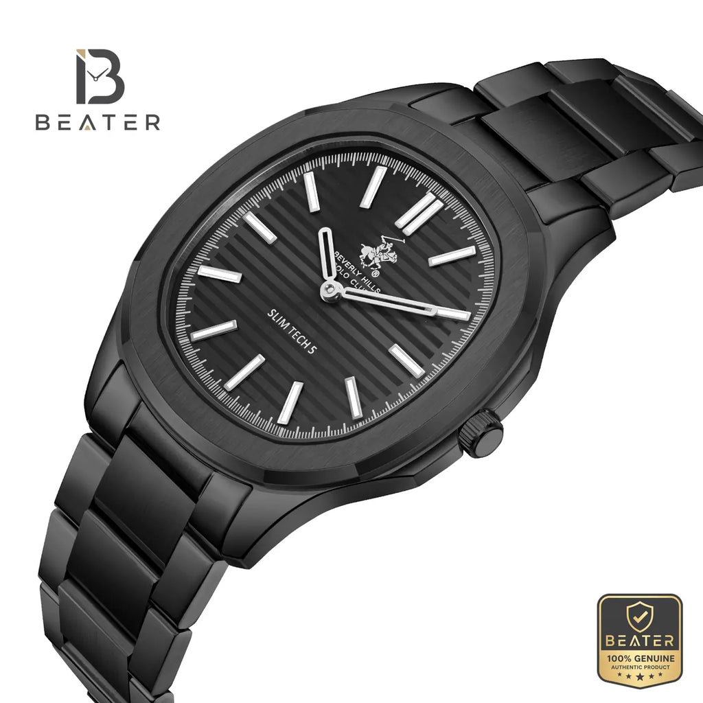 Beverly Hills Polo Club BP3906X.050 Gun Black Dial Case and Bezel Profile - Beater