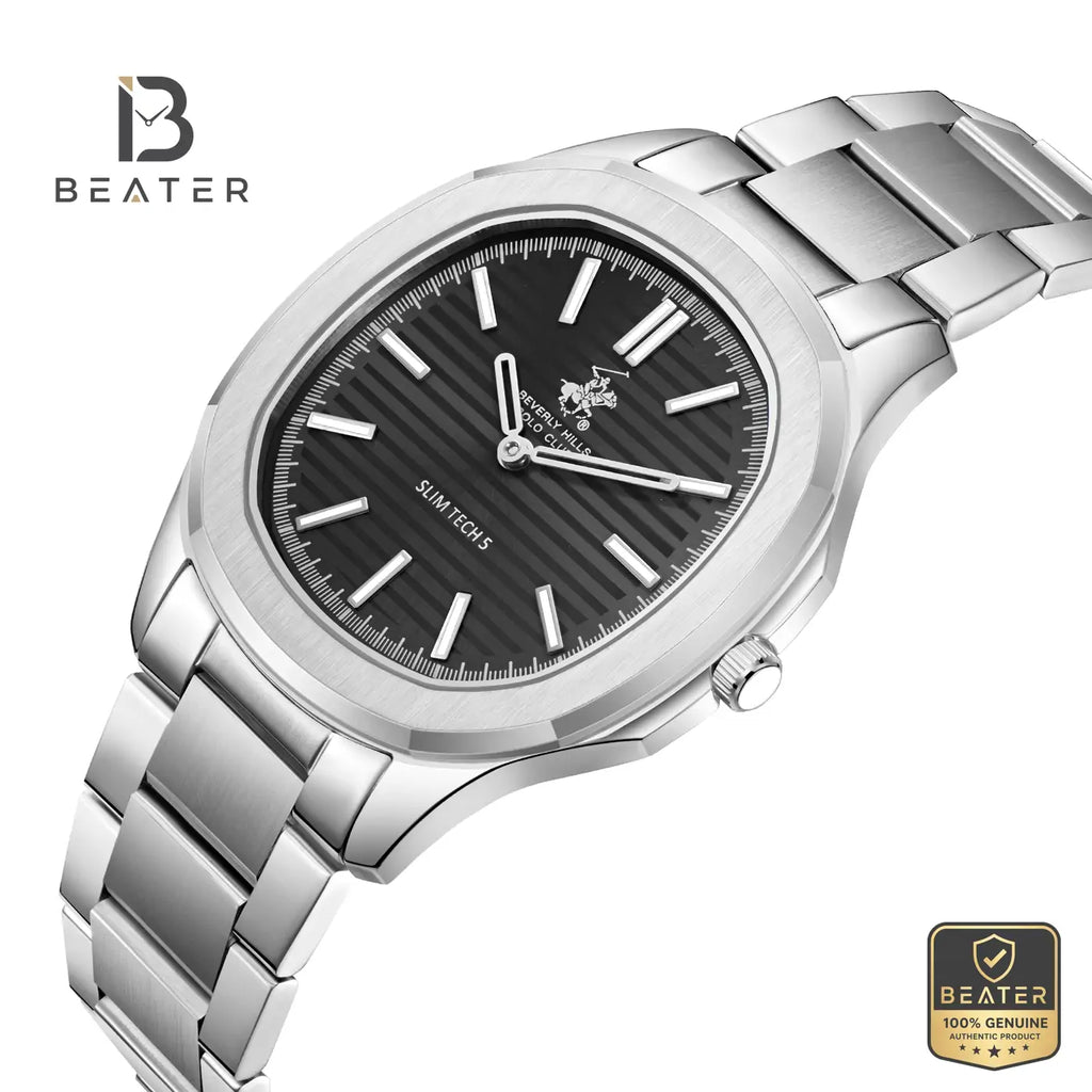 Beverly Hills Polo Club BP3906X.350 Gun Black Dial Case & Bezel Profile - Beater