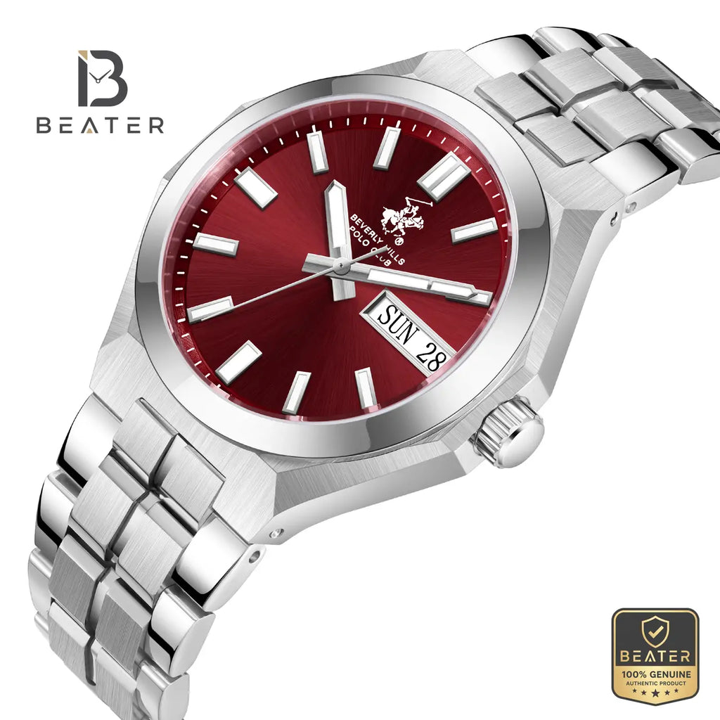 Beverly Hills Polo Club BP3912X.380 Red Dial Case and Bezel Profile - Beater