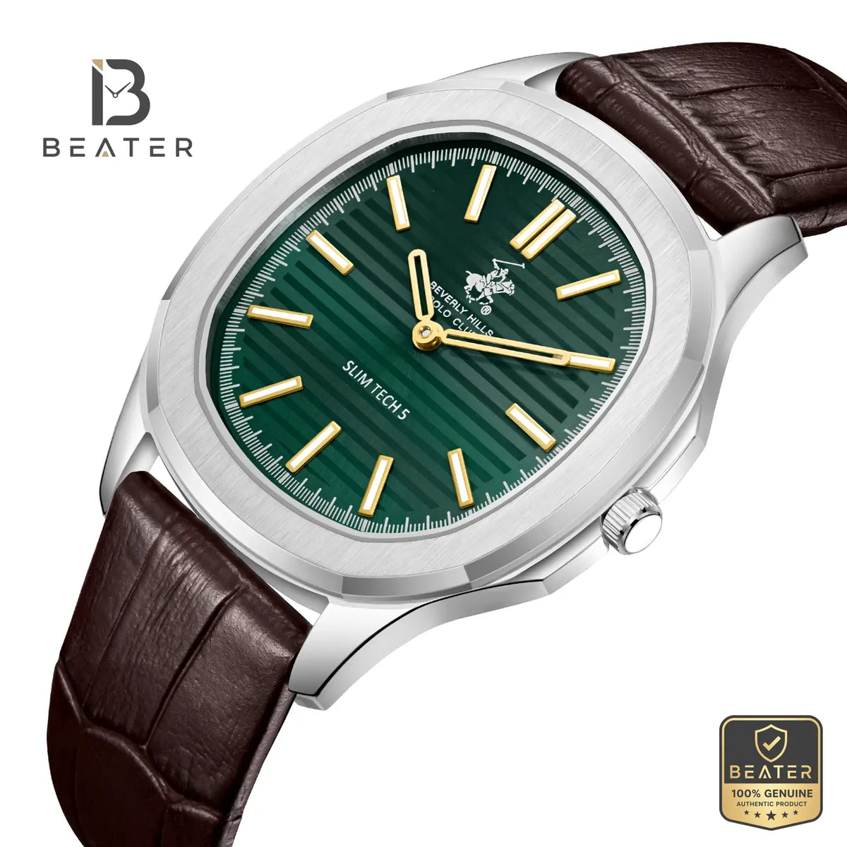 Beverly Hills Polo Club BP3919X.372 Dark Green Dial Case & Bezel Profile - Beater