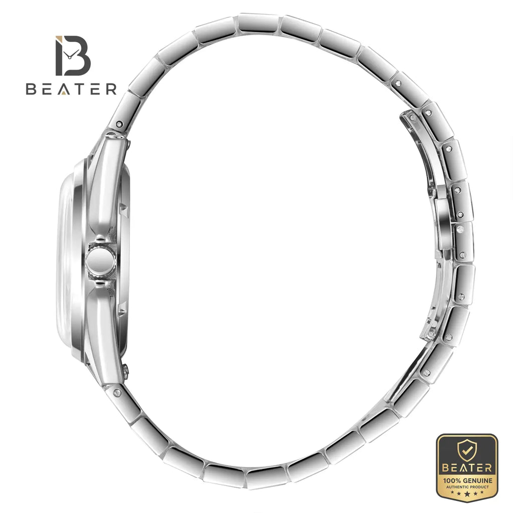 Beverly Hills Polo Club BP3921X.390 Steel and Leather Band with Butterfly Buckle Detail - Beater