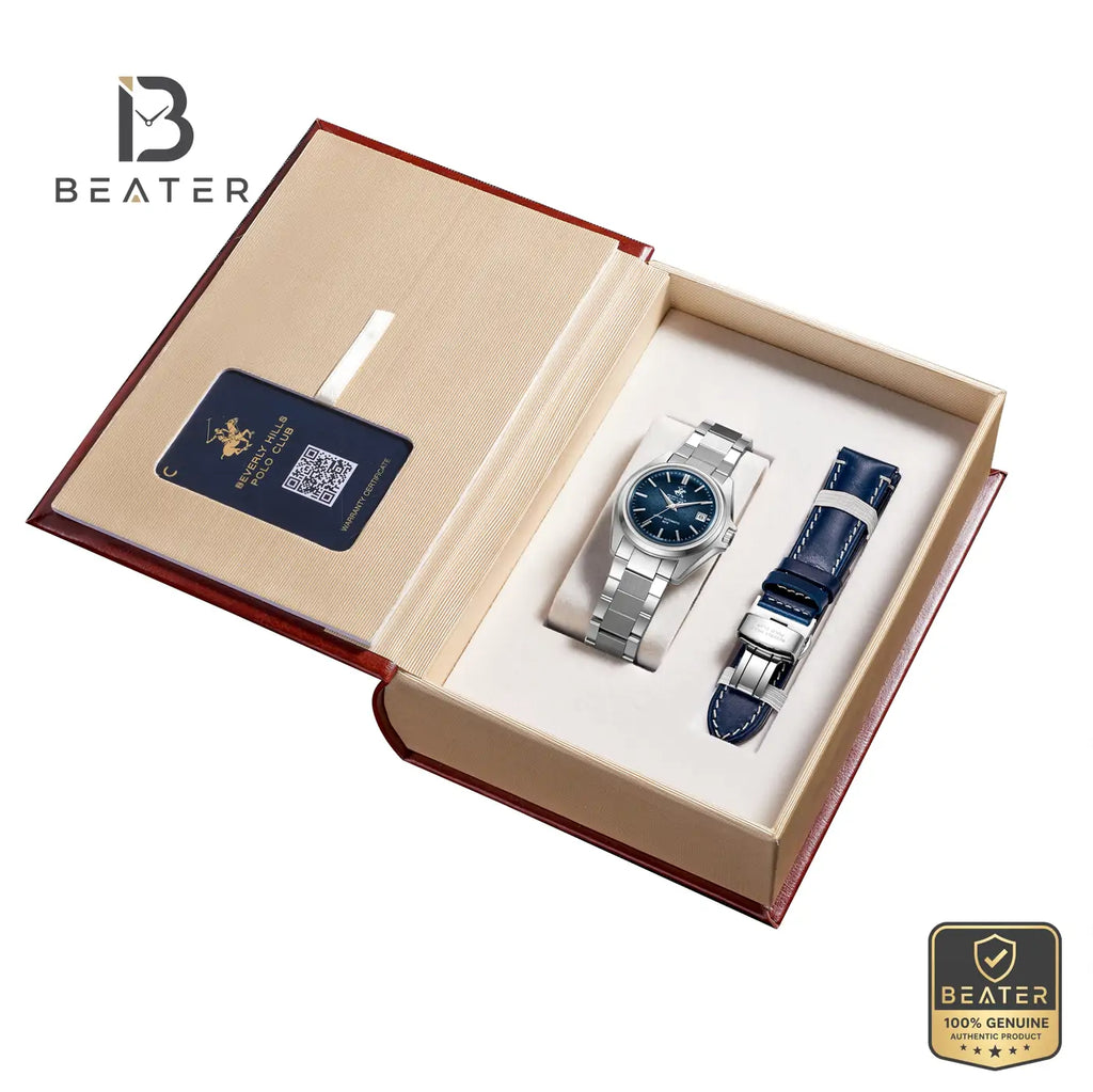 Beverly Hills Polo Club BP3921X.390 Men's Dark Blue Dial Wrist Profile View - Beater