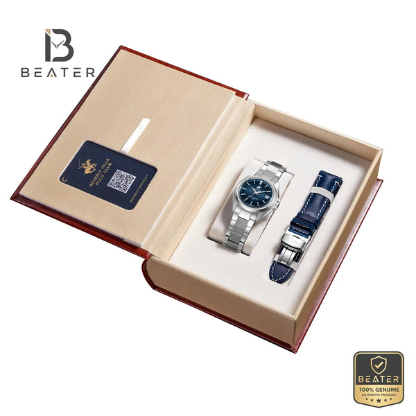 Beverly Hills Polo Club BP3921X.390 Men's Dark Blue Dial Wrist Profile View - Beater