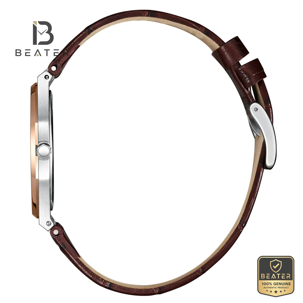 Beverly Hills Polo Club BP3924X.542 Dark Brown Leather Strap & Buckle Detail - Beater