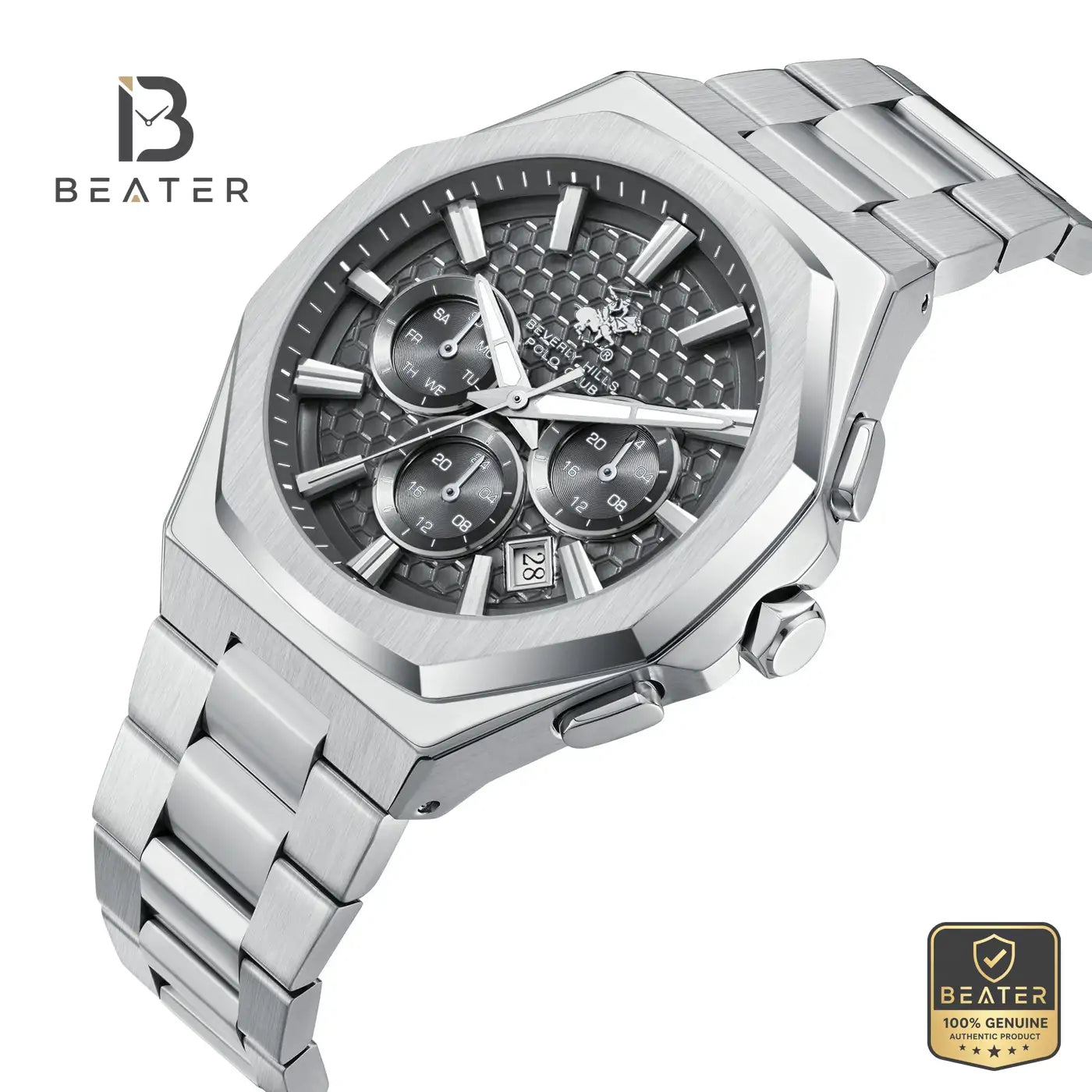 Beverly Hills Polo Club BP3930X.350 Men's Black Steel Strap Watch Secondary image