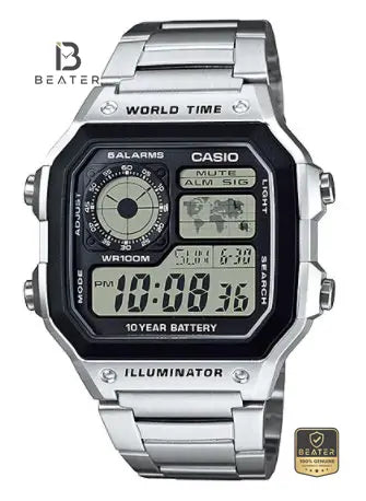 CASIO AE-1200WHD-1AVDF Men's Stainless Steel Band Watch Secondary image