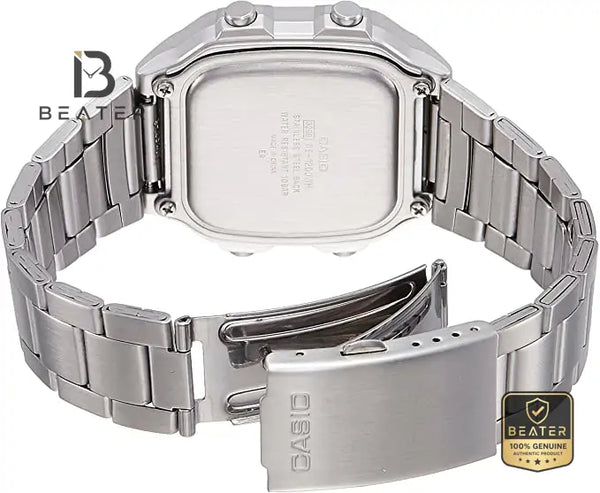 CASIO AE-1200WHD-1AVDF Men's Stainless Steel Band and Triple-fold Clasp Detail - Beater