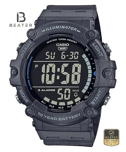 CASIO AE-1500WH-8BVDF Men's Digital Case and Bezel Profile - Beater