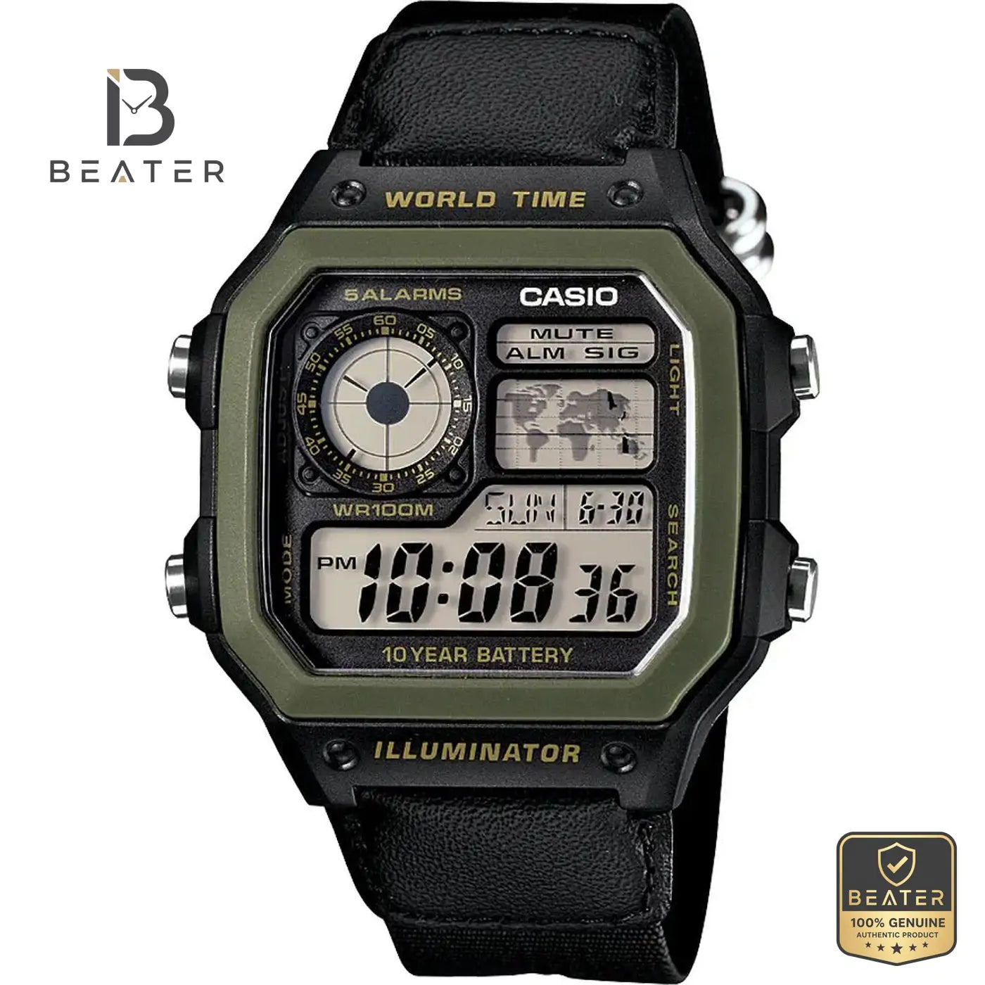 CASIO AE1200WHB-1B Men's Black Digital Watch Secondary image