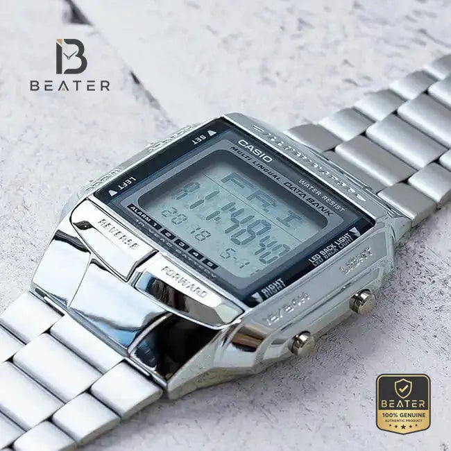 CASIO DB-360-1ADF Men's Digital Watch Side Angle View - Beater