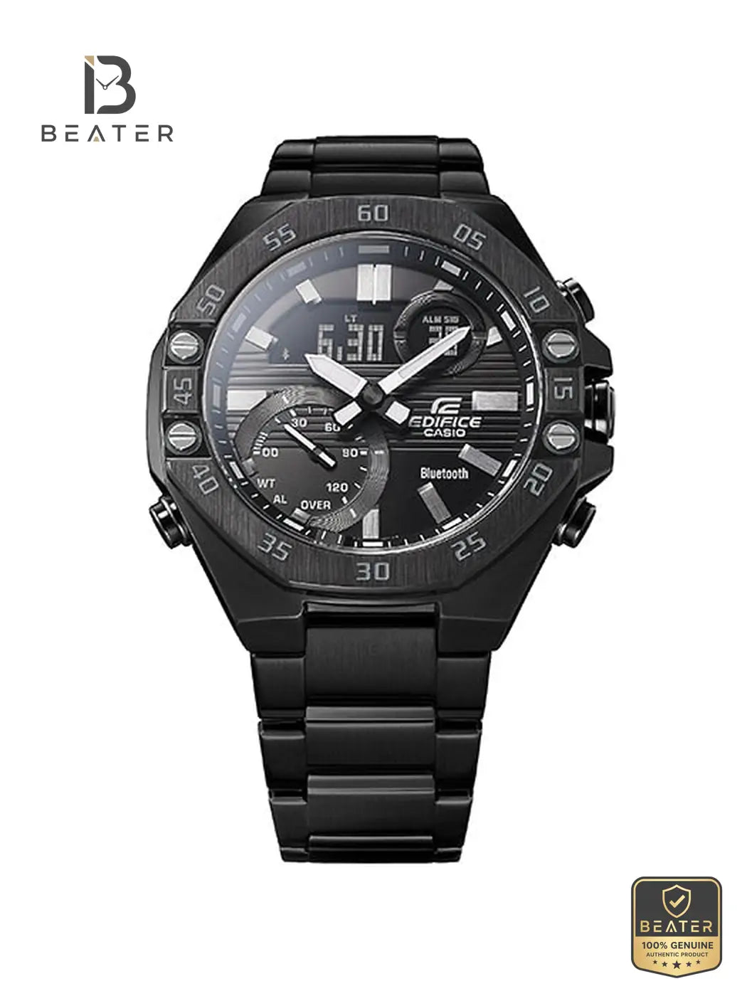 Casio Edifice ECB-10DC-1ADF Stainless Steel Band and Clasp Detail - Beater