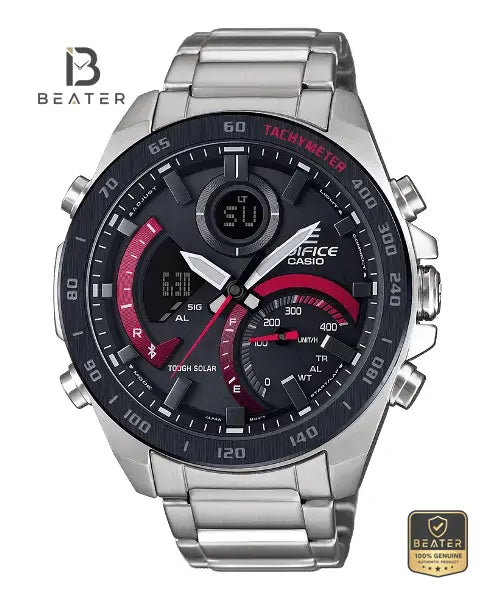 Casio Edifice ECB-900DB-1ADR Men's Watch Front Dial View - Beater