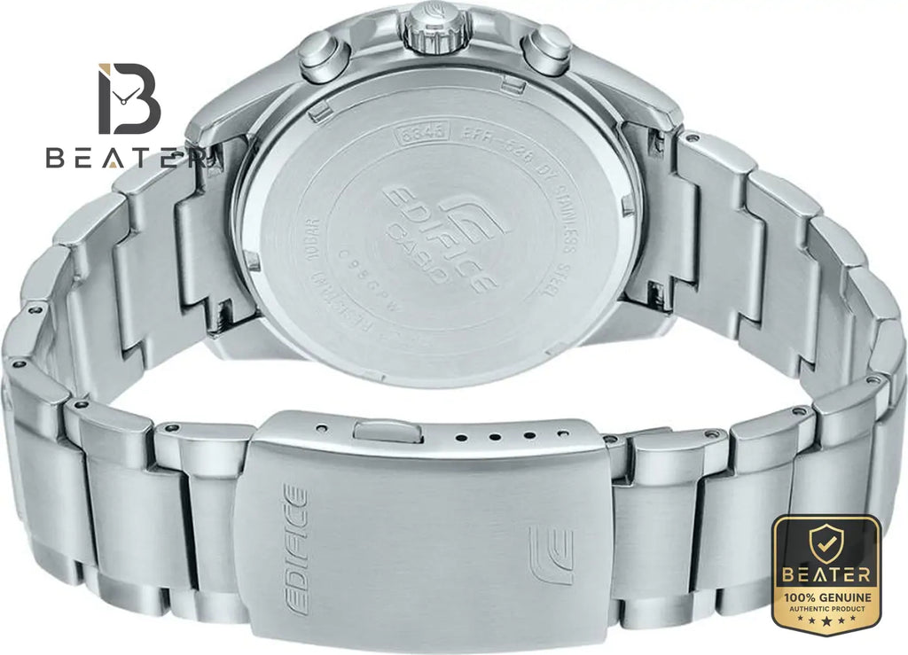 CASIO EDIFICE EFR-526D-5CVUDF Men's Chronograph Watch Angle View - Beater