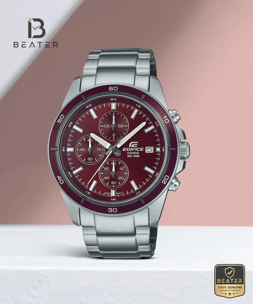 CASIO EDIFICE EFR-526D-5CVUDF Men's Watch Front Dial View - Beater