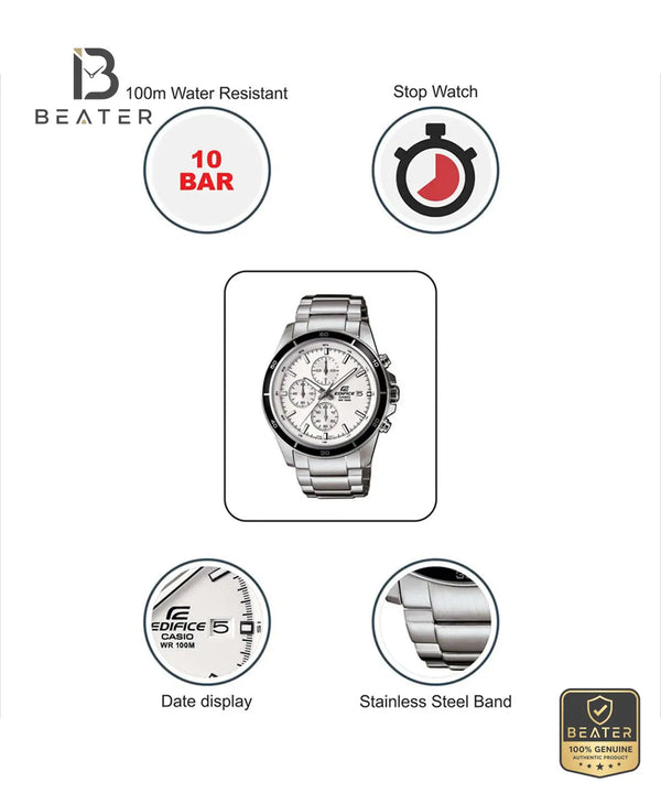 Casio Edifice EFR-526D-7AVUDF Men's Watch Screw Lock Caseback View - Beater