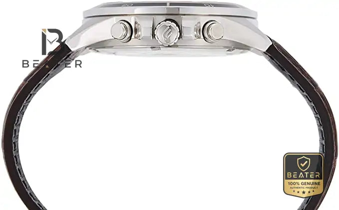 Casio Edifice EFR-526L-7AVUDF Genuine Leather Band and Clasp Detail - Beater