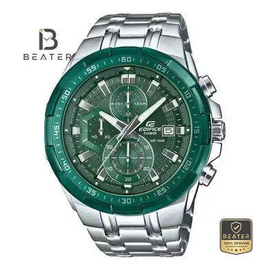 CASIO EDIFICE EFR-539DE-3A Men's Green Dial Watch Front View - Beater Main image