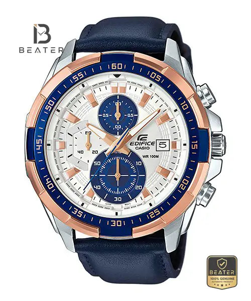 CASIO EDIFICE EFR-539L-7C Men's Genuine Leather Strap Watch Secondary image