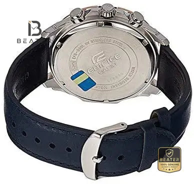 Casio Edifice EFR-539L-7C Genuine Leather Strap & Clasp Detail - Beater