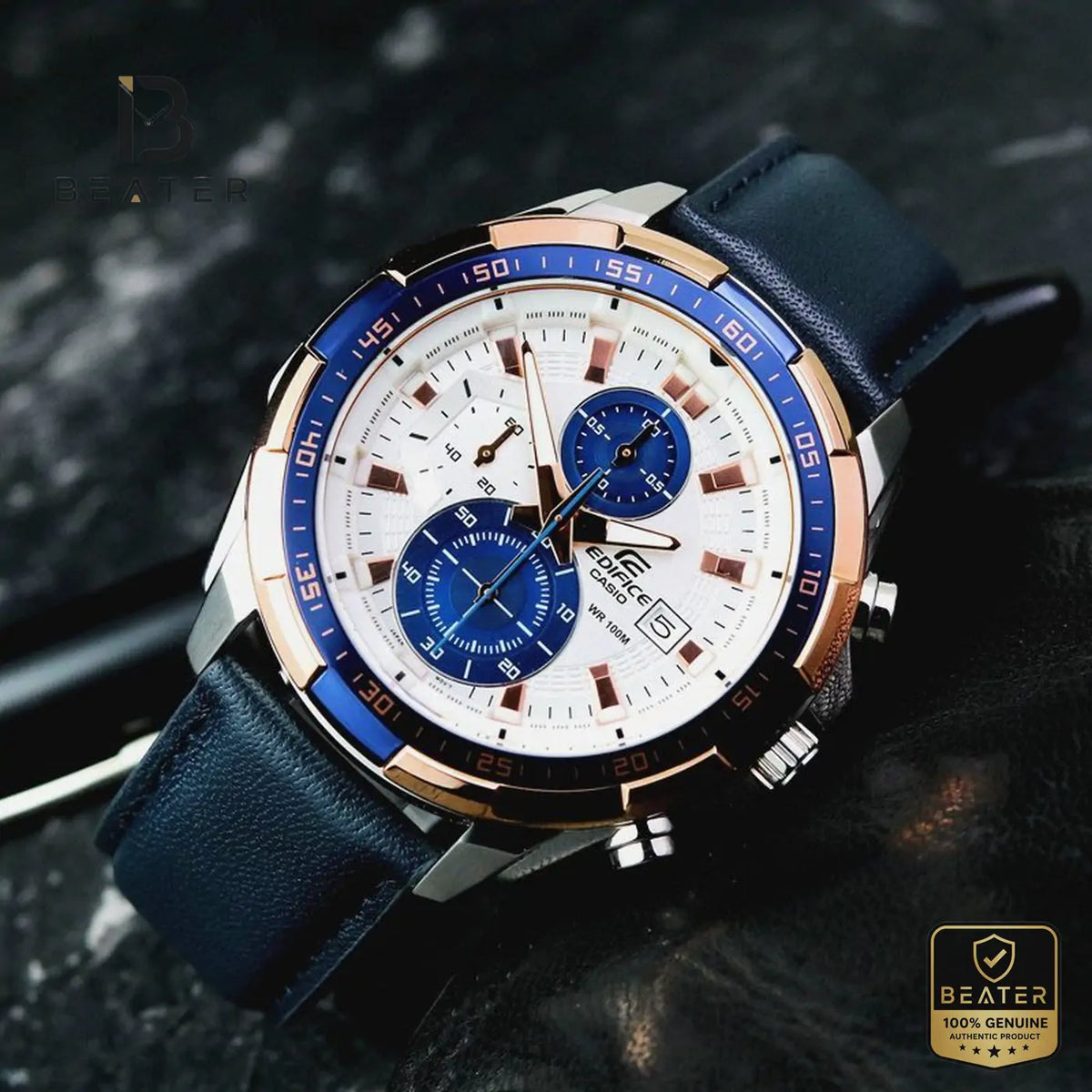 Casio Edifice EFR-539L-7C Men's Watch Front Dial View - Beater Main image