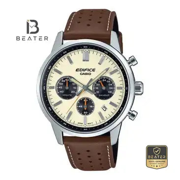 Casio Edifice EFR-575L-7A Men's White Dial Chronograph Watch Front View - Beater