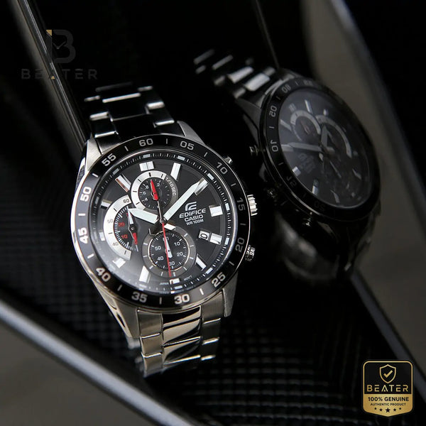 CASIO EDIFICE EFV-550D-1AVUDF Men's Chronograph Watch Front Dial View - Beater