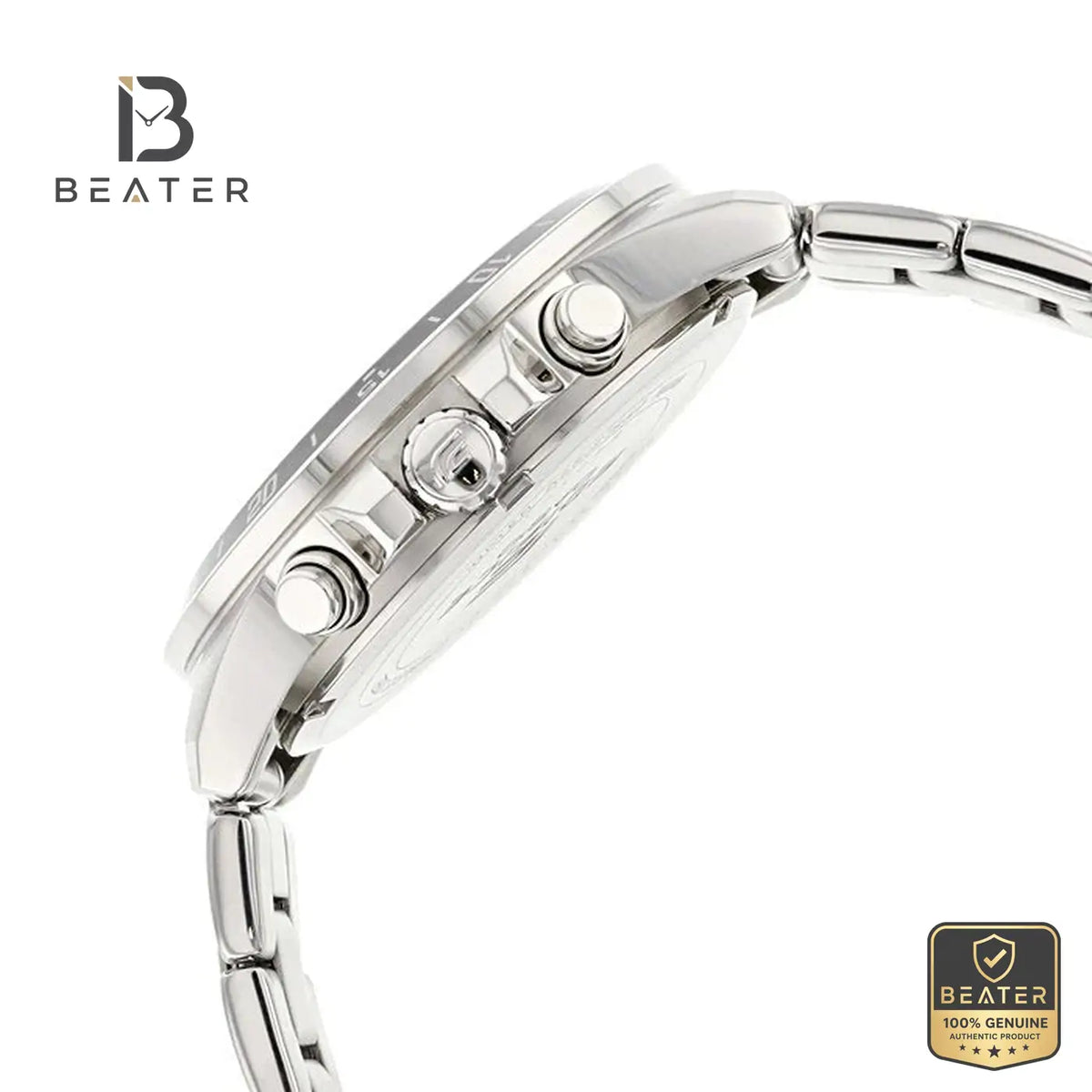 CASIO EDIFICE EFV-570D-1AVUDF Stainless Steel Band and Clasp Detail - Beater