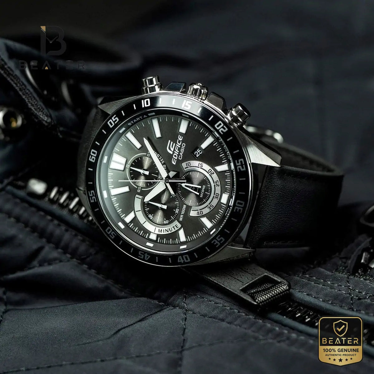 CASIO EDIFICE EFV-620L-1A Men's Watch Front Dial View - Beater Main image