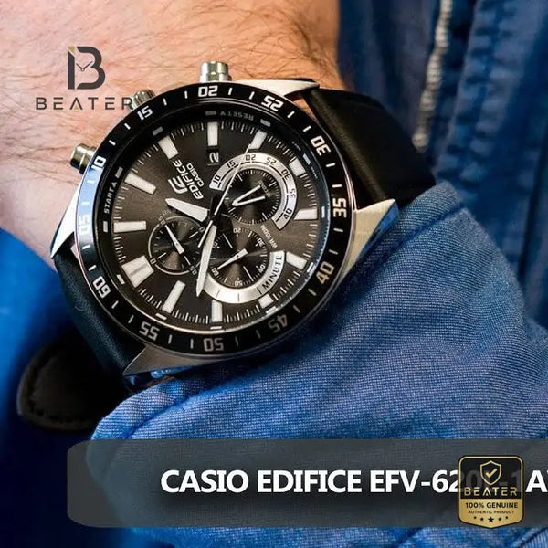 CASIO EDIFICE EFV-620L-1A Men's Resin Strap Watch Display View - Beater